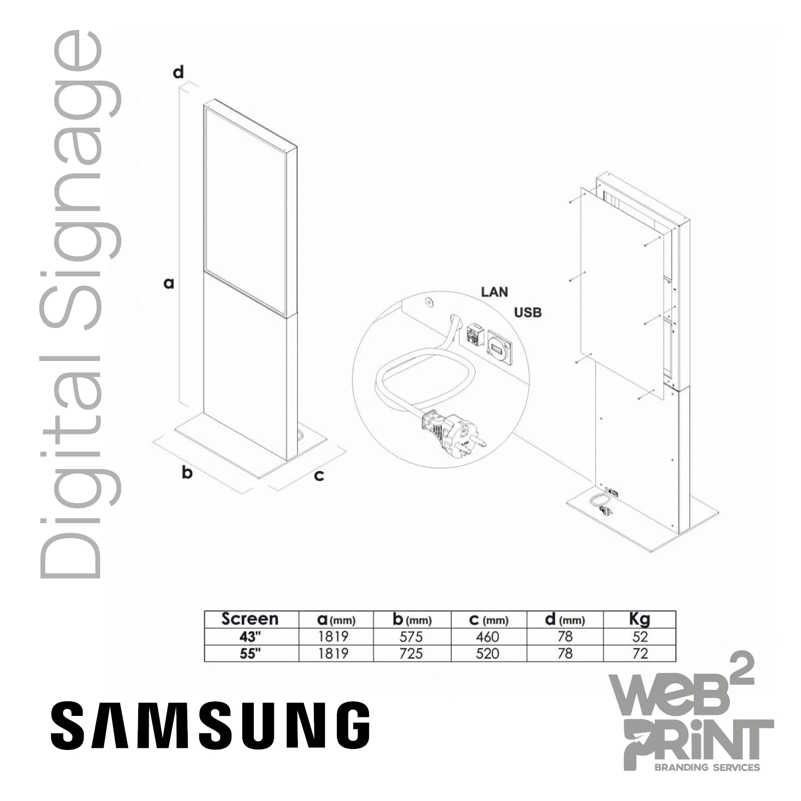 Διαφημιστική Οθόνη Samsung Digital Signage Μαύρη Web2Print5 Διαφημιστική Οθόνη Samsung Digital Signage Μαύρη Web2Print